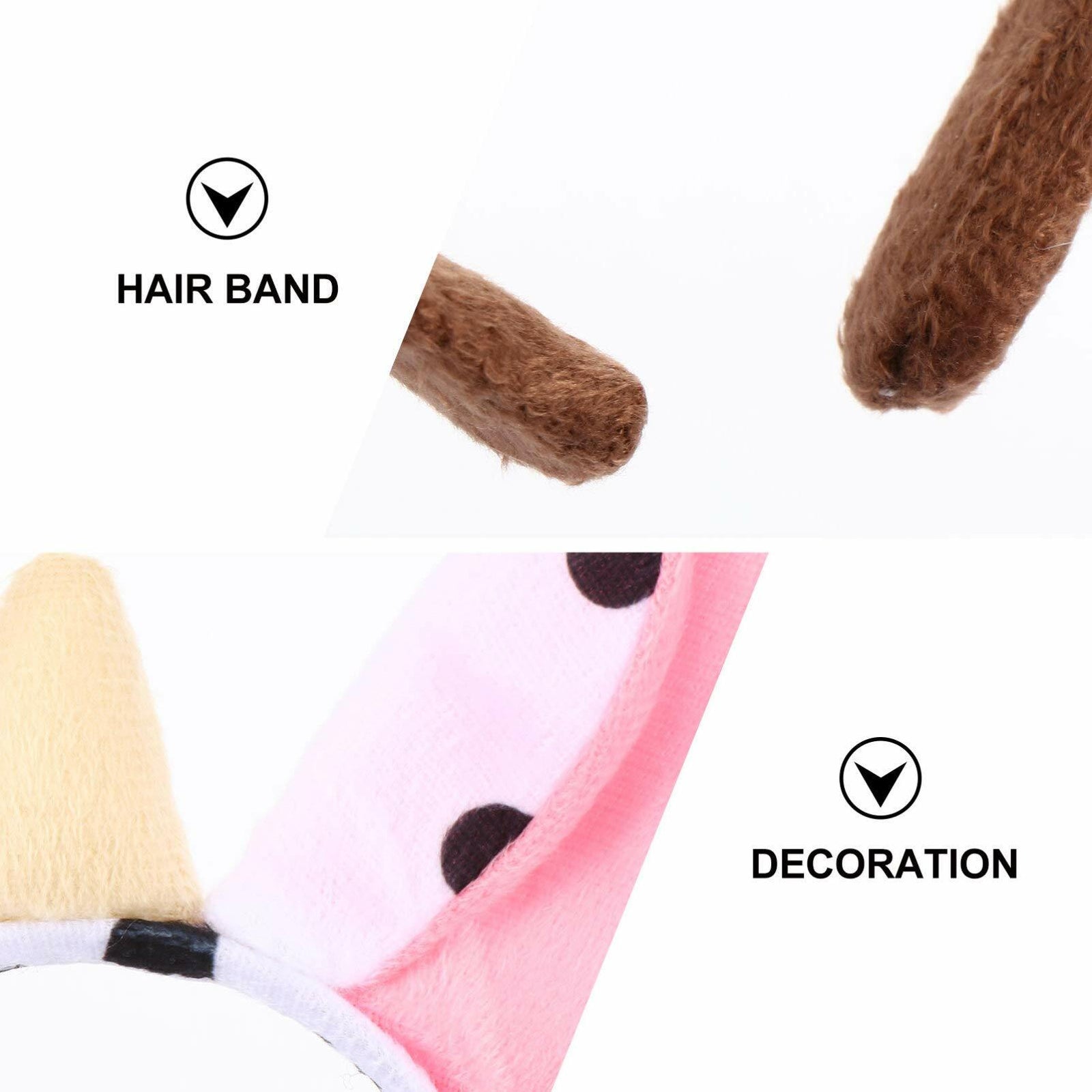 Beaupretty 2pcs Plush Bull Horns Headband Christmas Holiday Costume