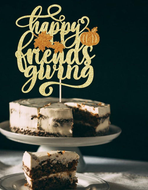 Load image into Gallery viewer, AROKIPPRY Gold Glitter Pumpkin Cake Topper Autumn Fall Maple Leaves Party
