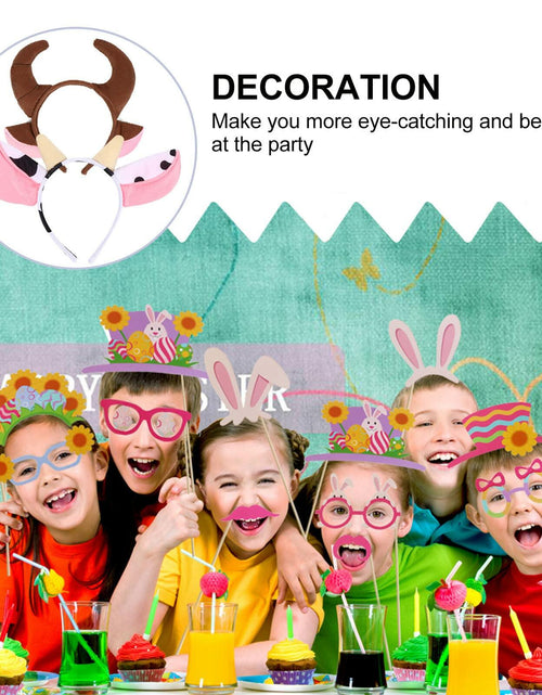 Load image into Gallery viewer, Beaupretty 2pcs Plush Bull Horns Headband Christmas Holiday Costume
