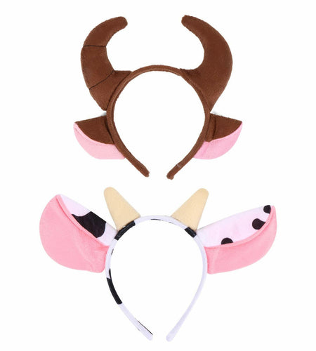 Beaupretty 2pcs Plush Bull Horns Headband Christmas Holiday Costume