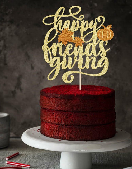 Load image into Gallery viewer, AROKIPPRY Gold Glitter Pumpkin Cake Topper Autumn Fall Maple Leaves Party
