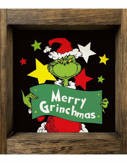 Load image into Gallery viewer, Funny Christmas Wooden Sign Home Bathroom Decor Cute Xmas 7x7 Inch Frame
