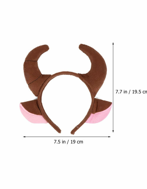 Load image into Gallery viewer, Beaupretty 2pcs Plush Bull Horns Headband Christmas Holiday Costume
