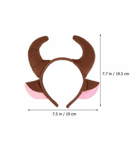 Beaupretty 2pcs Plush Bull Horns Headband Christmas Holiday Costume
