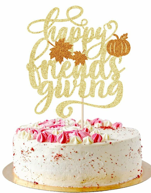 Load image into Gallery viewer, AROKIPPRY Gold Glitter Pumpkin Cake Topper Autumn Fall Maple Leaves Party
