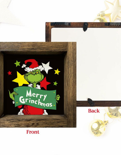 Load image into Gallery viewer, Funny Christmas Wooden Sign Home Bathroom Decor Cute Xmas 7x7 Inch Frame
