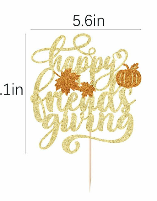 Load image into Gallery viewer, AROKIPPRY Gold Glitter Pumpkin Cake Topper Autumn Fall Maple Leaves Party
