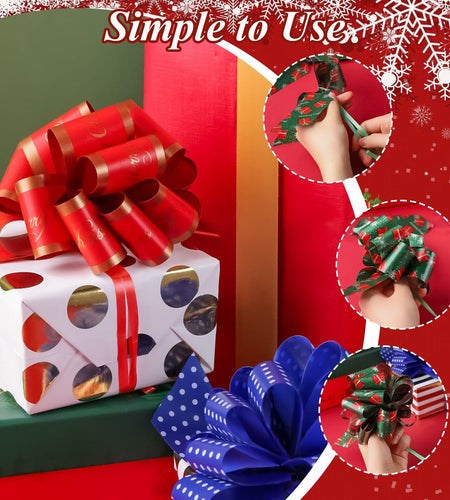 VGOODALL Christmas Pull Bows 5 Inch 30PCS Red Gift Wrap Decor