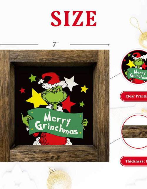 Load image into Gallery viewer, Funny Christmas Wooden Sign Home Bathroom Decor Cute Xmas 7x7 Inch Frame
