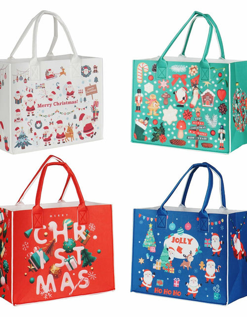 Load image into Gallery viewer, JIWINNER 4PCS Felt Gift Bags 13x7x10 with Handles Christmas Wrapping
