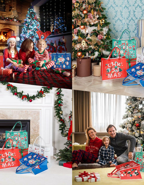 Load image into Gallery viewer, JIWINNER 4PCS Felt Gift Bags 13x7x10 with Handles Christmas Wrapping
