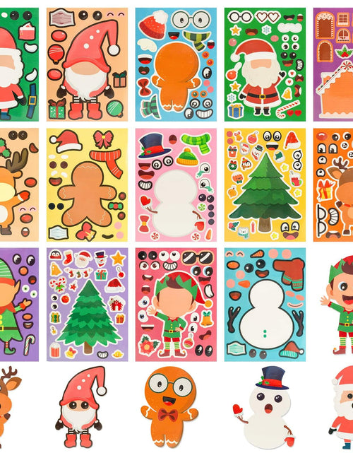 Load image into Gallery viewer, LovesTown 56PCS Waterproof Christmas Face Stickers for Kids Party Favors
