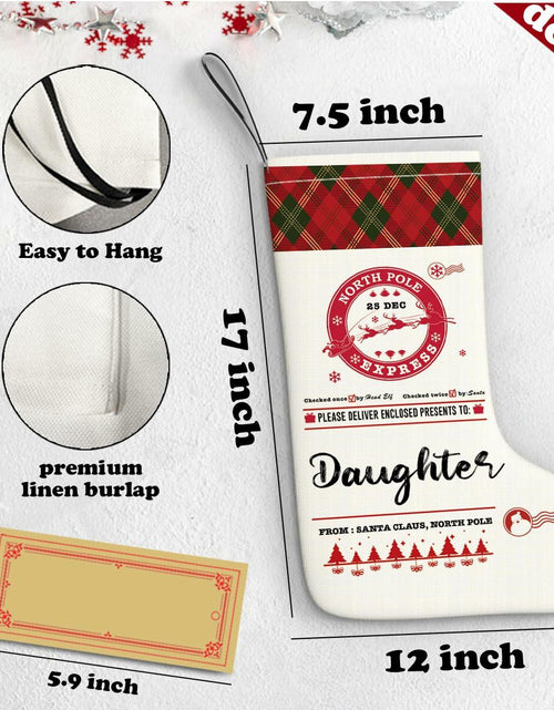Load image into Gallery viewer, HEWBE Burlap Christmas Stocking Rustic Hanging Xmas Decoration Daughter Gift
