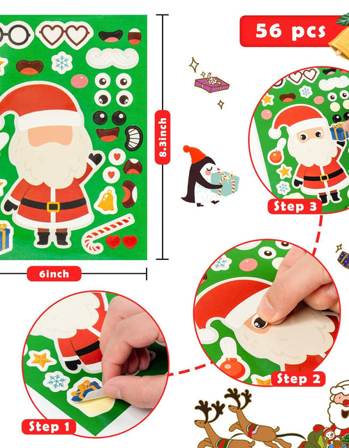 Load image into Gallery viewer, LovesTown 56PCS Waterproof Christmas Face Stickers for Kids Party Favors
