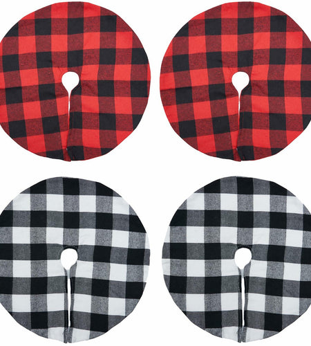 4 Pieces Christmas Tree Skirt Decoration 15" Mini Xmas Tree Skirt Set