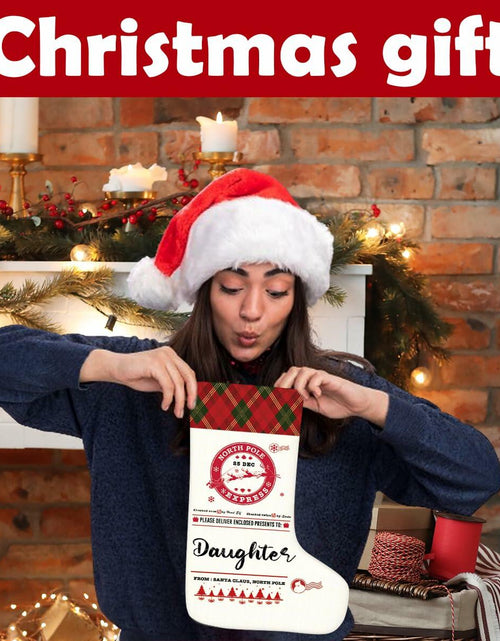 Load image into Gallery viewer, HEWBE Burlap Christmas Stocking Rustic Hanging Xmas Decoration Daughter Gift
