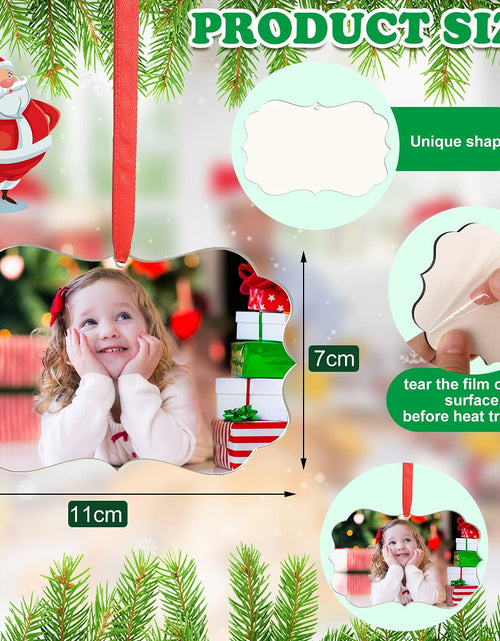 Load image into Gallery viewer, Jetec 15Pcs Christmas Sublimation MDF Ornaments 4.3x2.8in Double Sided RedString
