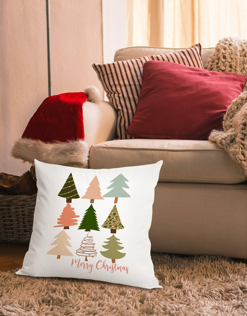 Load image into Gallery viewer, Jvpke Christmas Tree Pillow Covers 18x18 Colorful Farmhouse Xmas Decor
