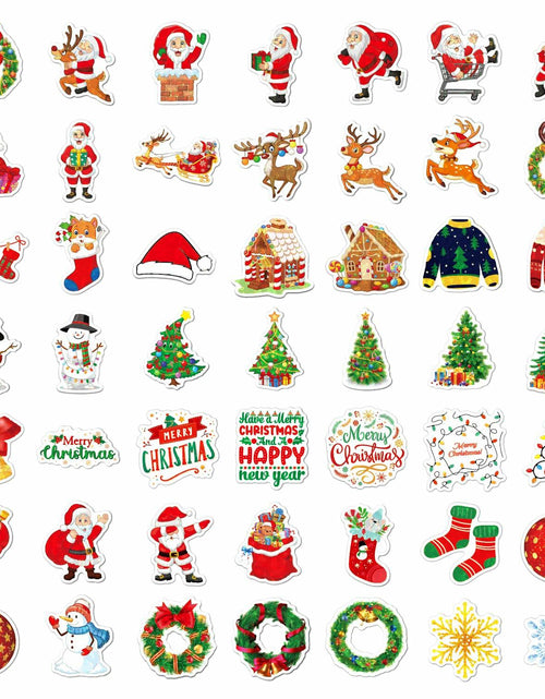 Load image into Gallery viewer, 100PCS Christmas Children's Cartoon Santa Claus &amp; Tree Waterproof Stickers
