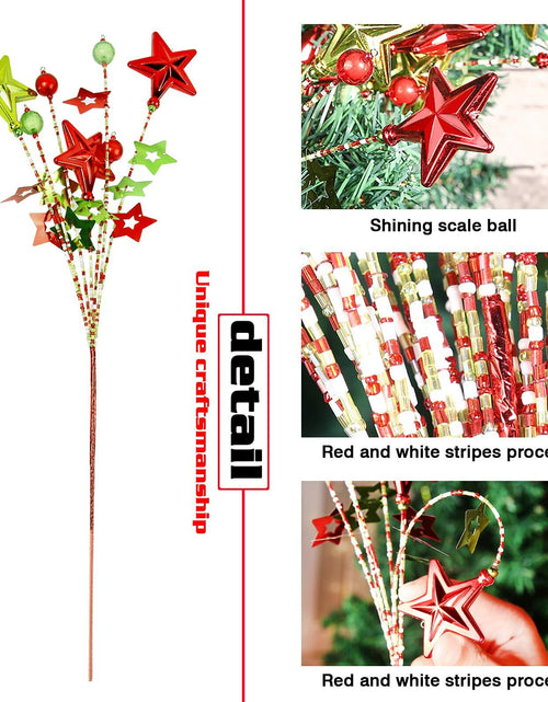 Load image into Gallery viewer, [Like_new] 17" Red Green White Christmas Tree Topper Star Beads Sequin Electroplating
