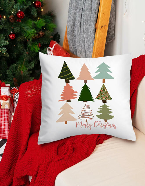 Load image into Gallery viewer, Jvpke Christmas Tree Pillow Covers 18x18 Colorful Farmhouse Xmas Decor
