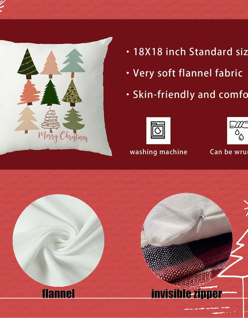 Load image into Gallery viewer, Jvpke Christmas Tree Pillow Covers 18x18 Colorful Farmhouse Xmas Decor
