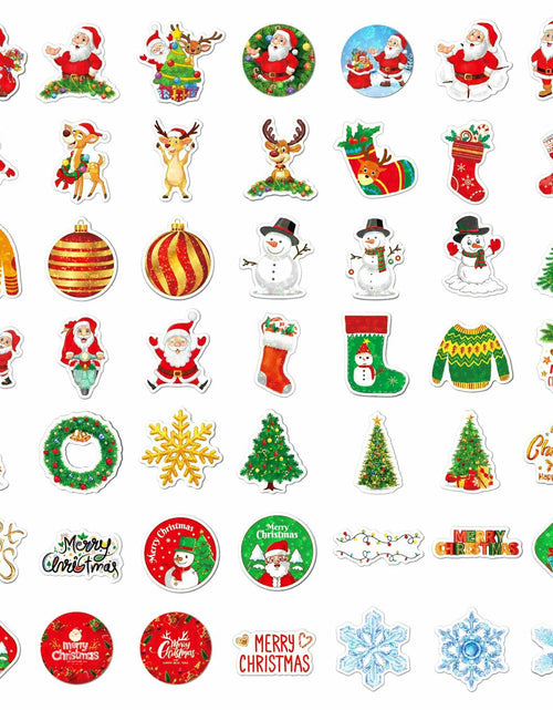 Load image into Gallery viewer, 100PCS Christmas Children's Cartoon Santa Claus &amp; Tree Waterproof Stickers
