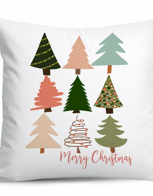 Load image into Gallery viewer, Jvpke Christmas Tree Pillow Covers 18x18 Colorful Farmhouse Xmas Decor
