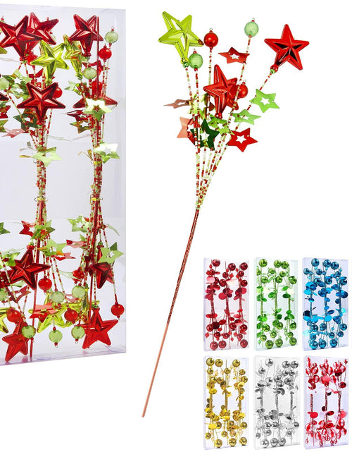Load image into Gallery viewer, [Like_new] 17" Red Green White Christmas Tree Topper Star Beads Sequin Electroplating
