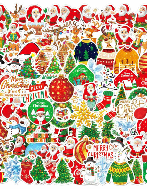 Load image into Gallery viewer, 100PCS Christmas Children's Cartoon Santa Claus &amp; Tree Waterproof Stickers
