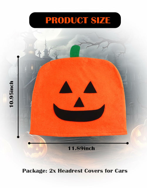 Load image into Gallery viewer, IHOTDER 2PCS Halloween Pumpkin Car Headrest Covers Universal
