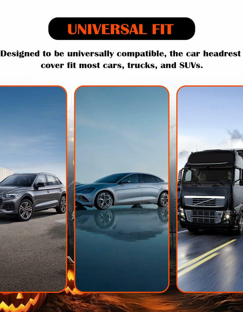 Load image into Gallery viewer, IHOTDER 2PCS Halloween Pumpkin Car Headrest Covers Universal
