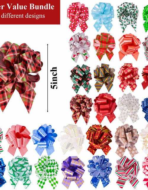 Load image into Gallery viewer, VGOODALL Christmas Pull Bows 5 Inch 30PCS Red Gift Wrap Decor
