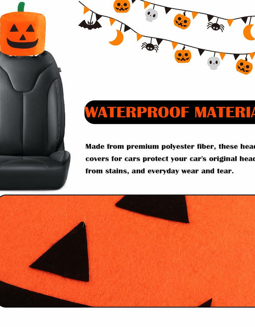 Load image into Gallery viewer, IHOTDER 2PCS Halloween Pumpkin Car Headrest Covers Universal

