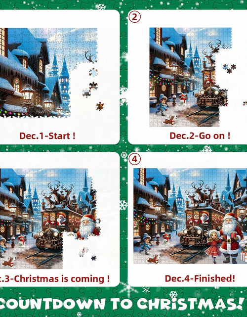 Load image into Gallery viewer, Advent Christmas Puzzle 2024 1008pcs Paper Calendar Holiday Game Green
