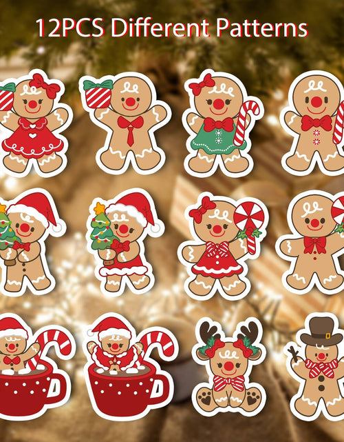 Load image into Gallery viewer, 12Pcs Gingerbread Man Christmas Ornaments Tree Decorations with Ropes
