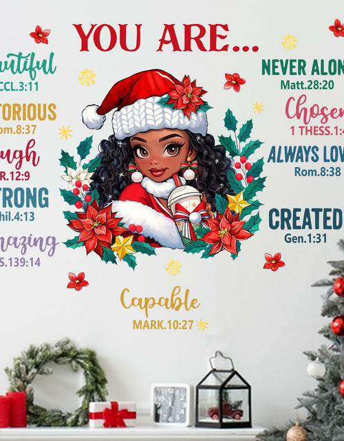Load image into Gallery viewer, Mfault Christmas Black Girl Inspirational Wall Decals Stickers Xmas Decor
