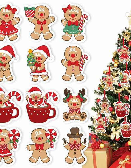 Load image into Gallery viewer, 12Pcs Gingerbread Man Christmas Ornaments Tree Decorations with Ropes
