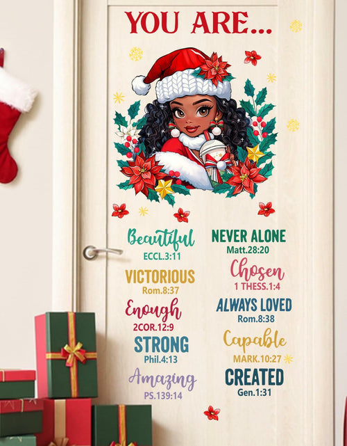 Load image into Gallery viewer, Mfault Christmas Black Girl Inspirational Wall Decals Stickers Xmas Decor
