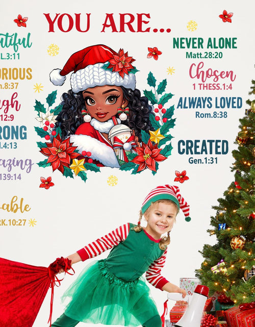 Load image into Gallery viewer, Mfault Christmas Black Girl Inspirational Wall Decals Stickers Xmas Decor
