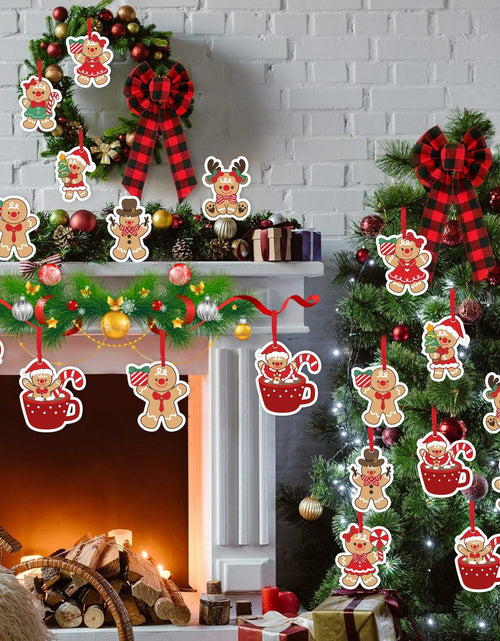 Load image into Gallery viewer, 12Pcs Gingerbread Man Christmas Ornaments Tree Decorations with Ropes

