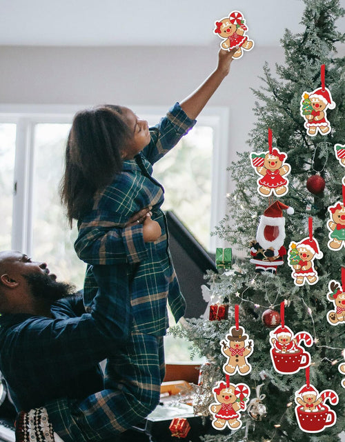 Load image into Gallery viewer, 12Pcs Gingerbread Man Christmas Ornaments Tree Decorations with Ropes

