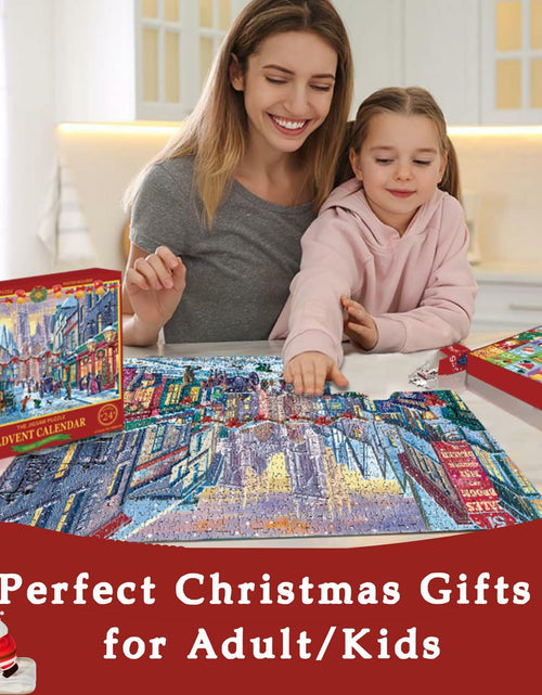 Load image into Gallery viewer, FunPaxido Christmas Advent Calendar Jigsaw Puzzle 1008 Pieces 24 Boxes
