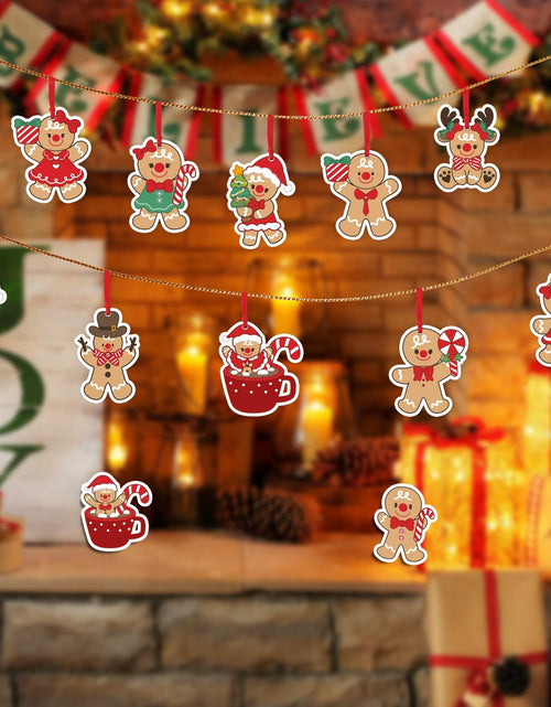 Load image into Gallery viewer, 12Pcs Gingerbread Man Christmas Ornaments Tree Decorations with Ropes

