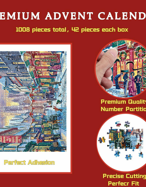 Load image into Gallery viewer, FunPaxido Christmas Advent Calendar Jigsaw Puzzle 1008 Pieces 24 Boxes

