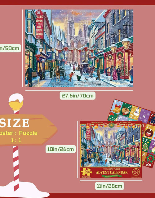 Load image into Gallery viewer, FunPaxido Christmas Advent Calendar Jigsaw Puzzle 1008 Pieces 24 Boxes
