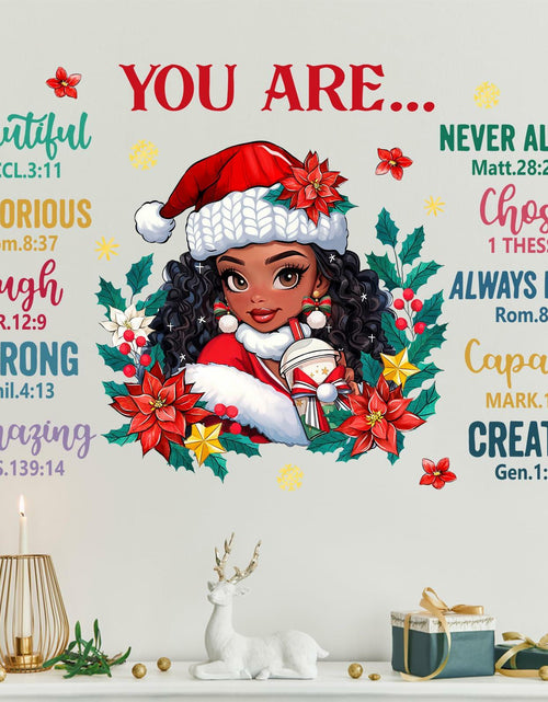Load image into Gallery viewer, Mfault Christmas Black Girl Inspirational Wall Decals Stickers Xmas Decor
