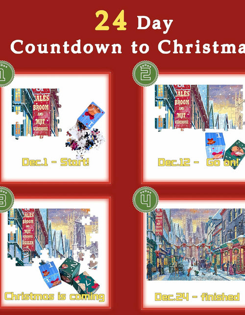 Load image into Gallery viewer, FunPaxido Christmas Advent Calendar Jigsaw Puzzle 1008 Pieces 24 Boxes
