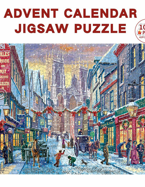Load image into Gallery viewer, FunPaxido Christmas Advent Calendar Jigsaw Puzzle 1008 Pieces 24 Boxes
