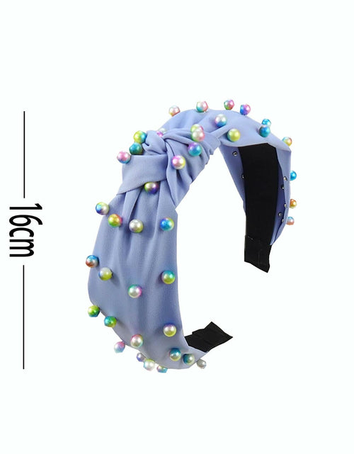Load image into Gallery viewer, SMYAXUNW Colorful Pearl Knotted Hairband Turban Hair Accessories for Women
